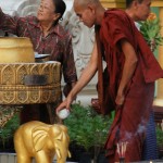 Yangon - Monk at Shwedagon Pagoda