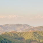 Katmandu Tal mit Himalayas im Hintergrund